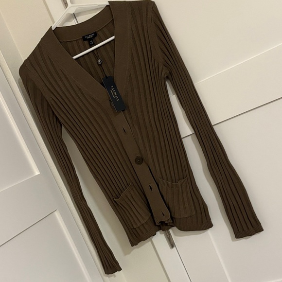 Talbots Brown Ribbed Cardigan - Picture 1 of 5